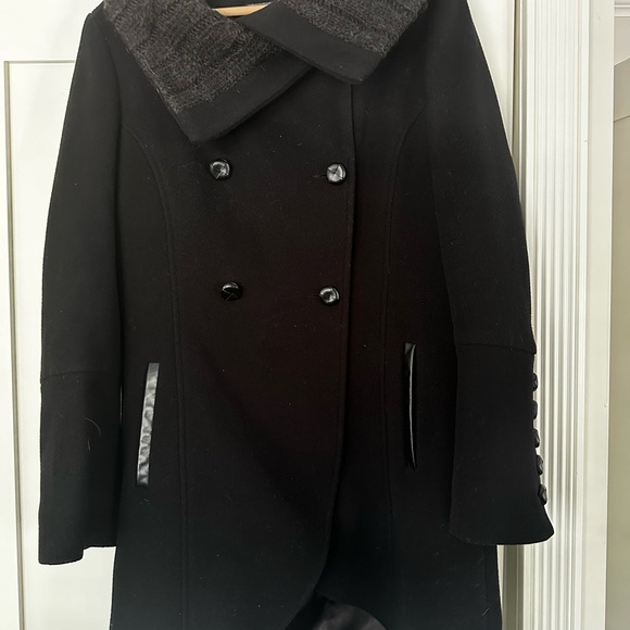 Canadian icon! Mackage “Fran” cable knit collar coat in black US L - Picture 6 of 12